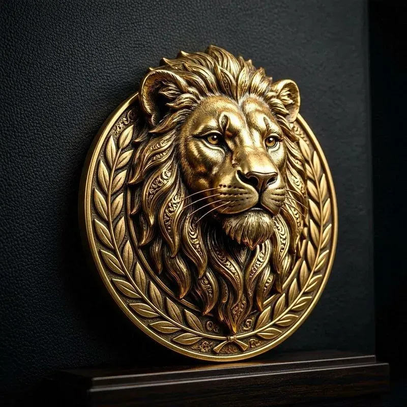 3D Golden Metallic Emblem Logos