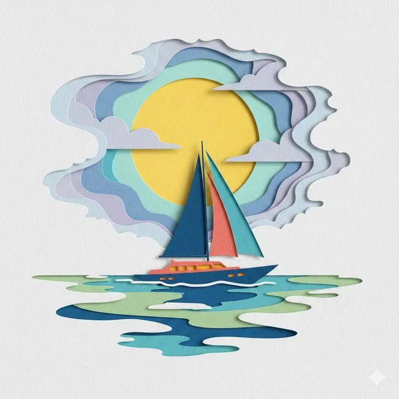 Layered Papercut Illustrations