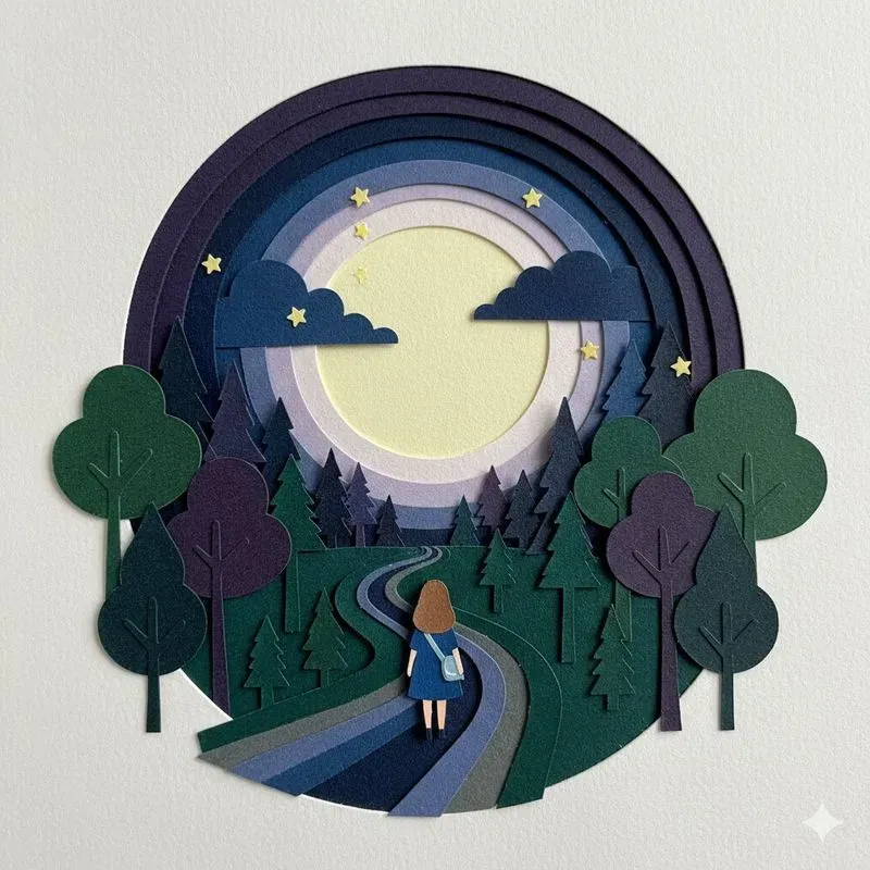 Layered Papercut Illustrations