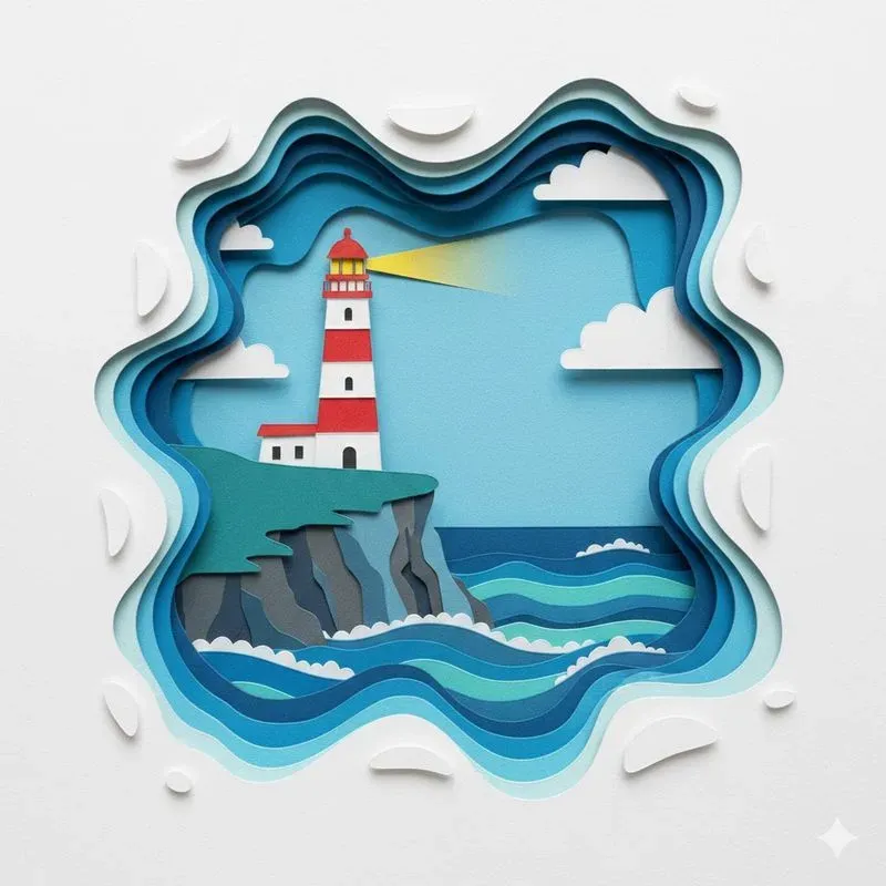 Layered Papercut Illustrations