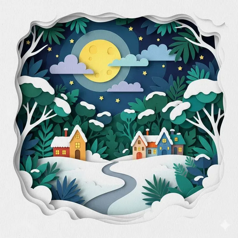 Layered Papercut Illustrations