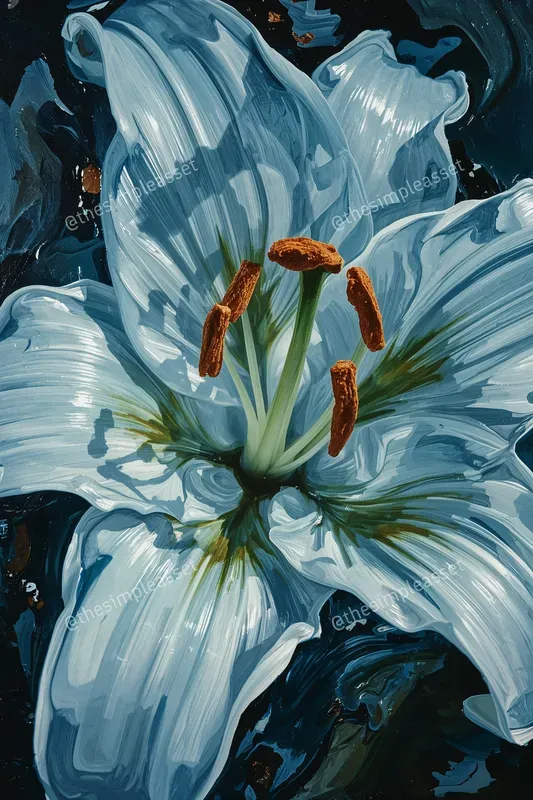 Moody Swirling Impasto Flowers