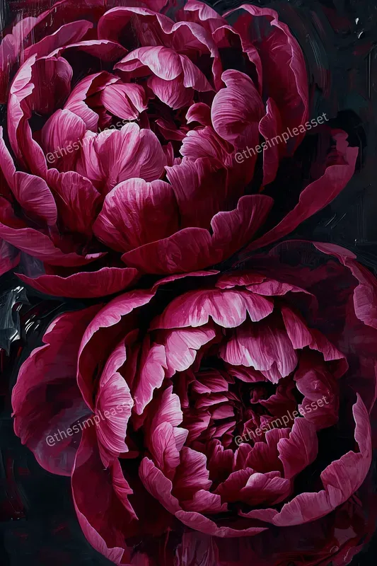 Moody Swirling Impasto Flowers