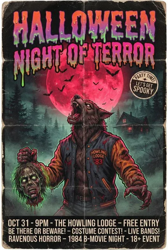80s Bmovie Horror Poster Generator
