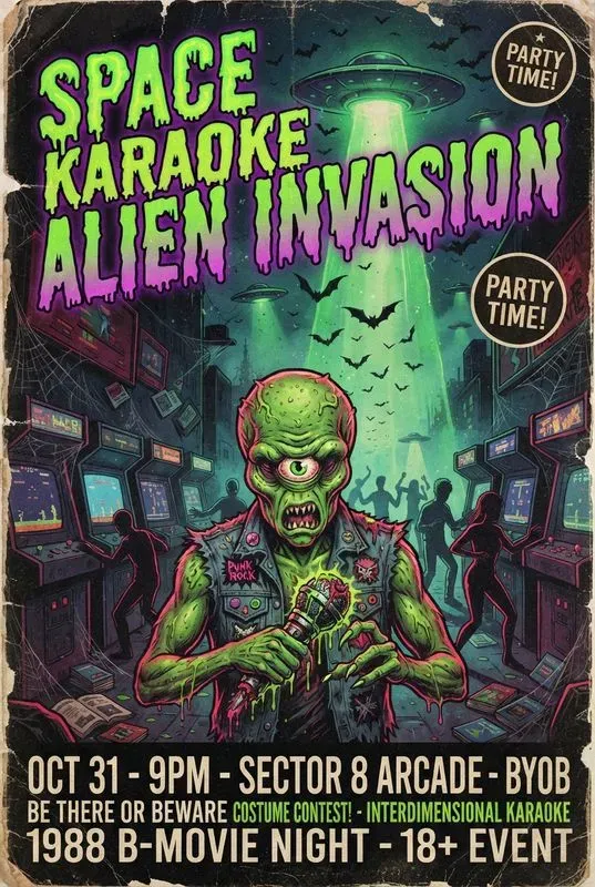 80s Bmovie Horror Poster Generator