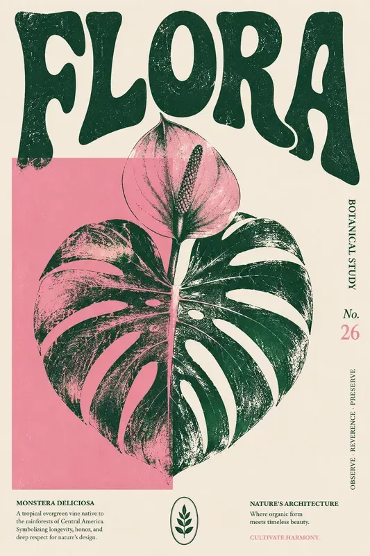 Retro Risograph Typography Posters