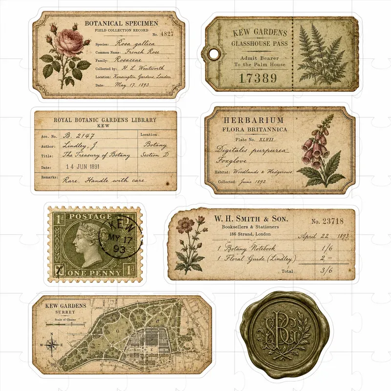 Title Vintage Ephemera Sticker Engines