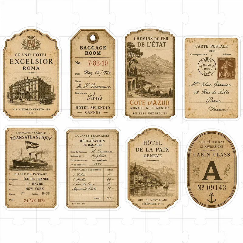 Title Vintage Ephemera Sticker Engines