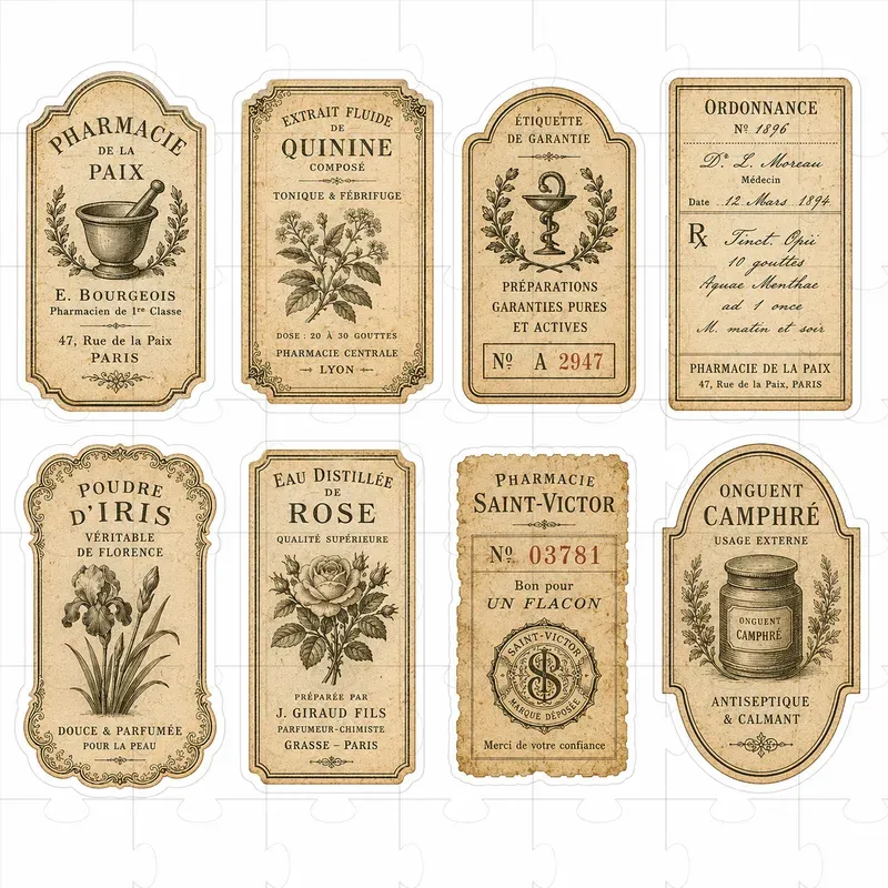 Title Vintage Ephemera Sticker Engines