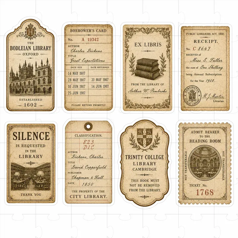 Title Vintage Ephemera Sticker Engines
