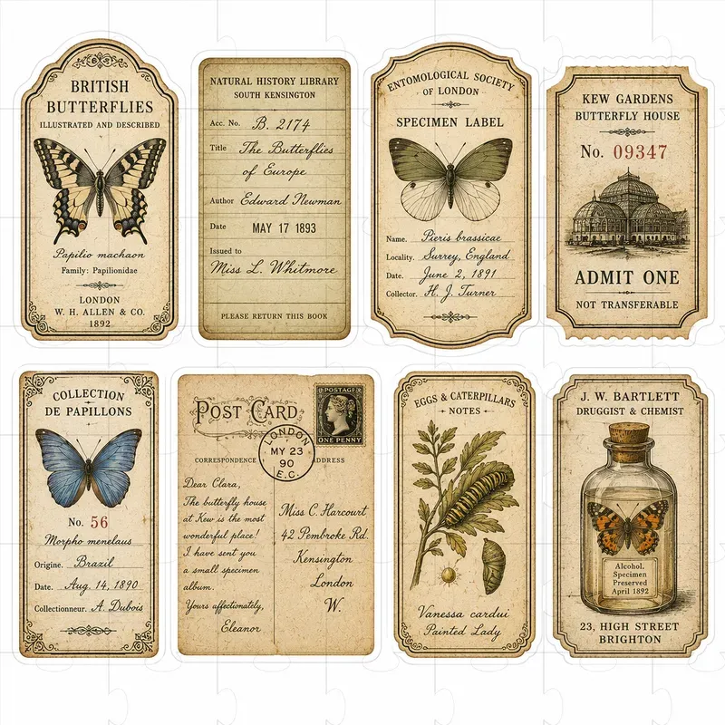 Title Vintage Ephemera Sticker Engines
