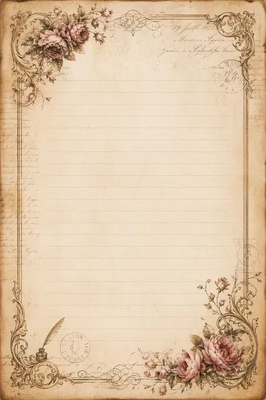 Vintage Lined Writing Pages