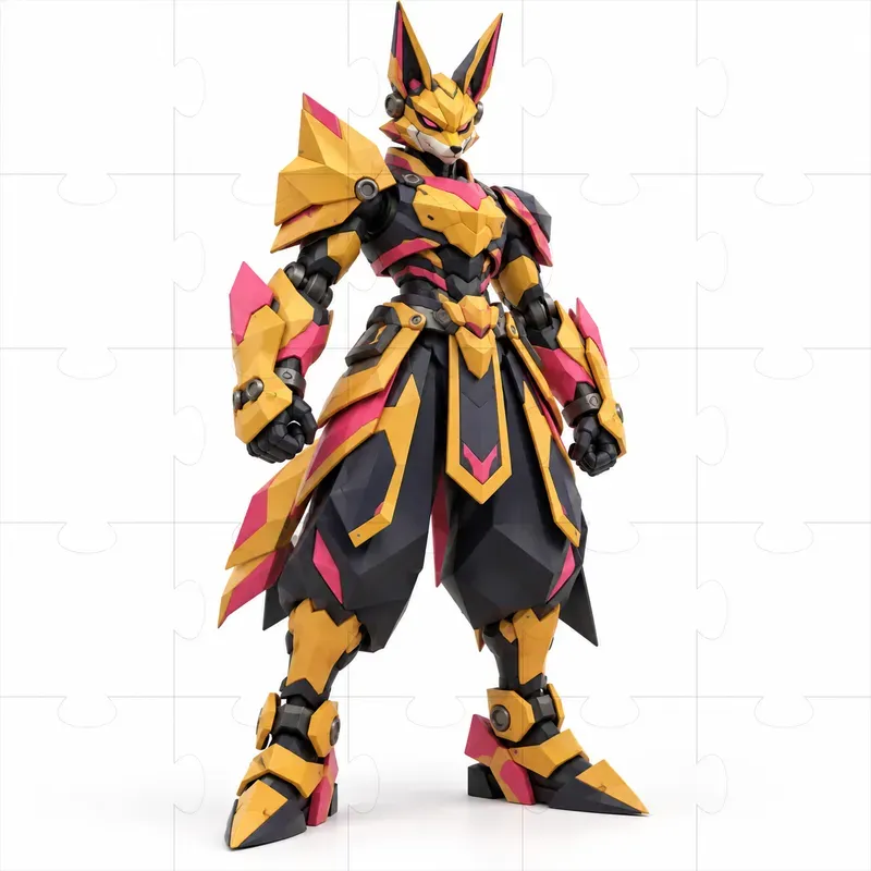Low Poly Anime Robot Cliparts
