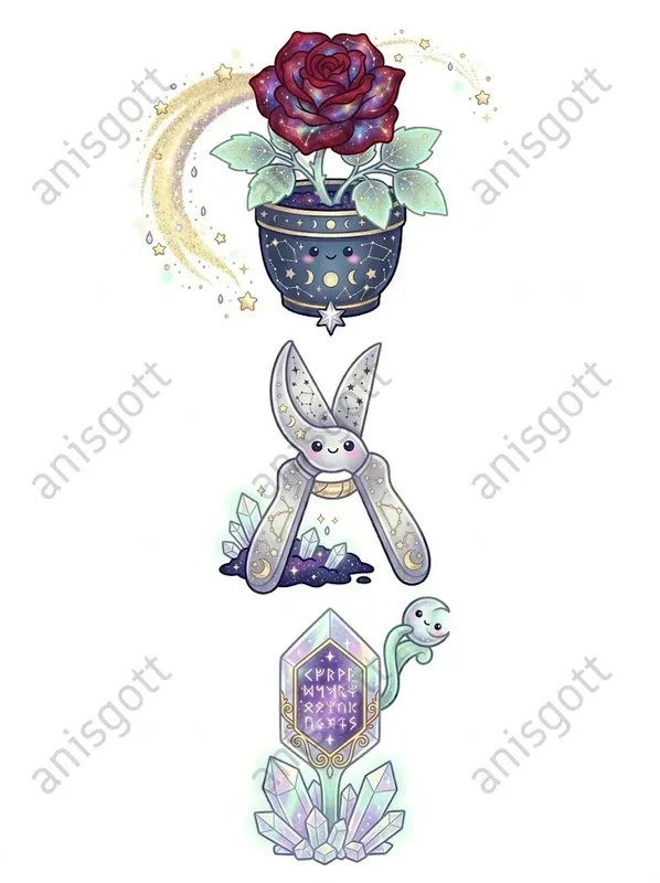 Cosmic Witch Greenhouse Kawaii Clipart