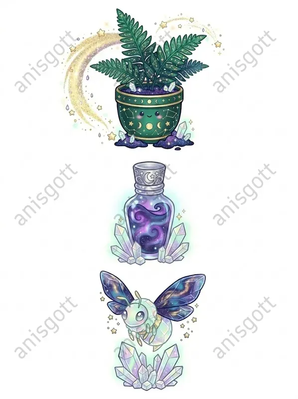 Cosmic Witch Greenhouse Kawaii Clipart