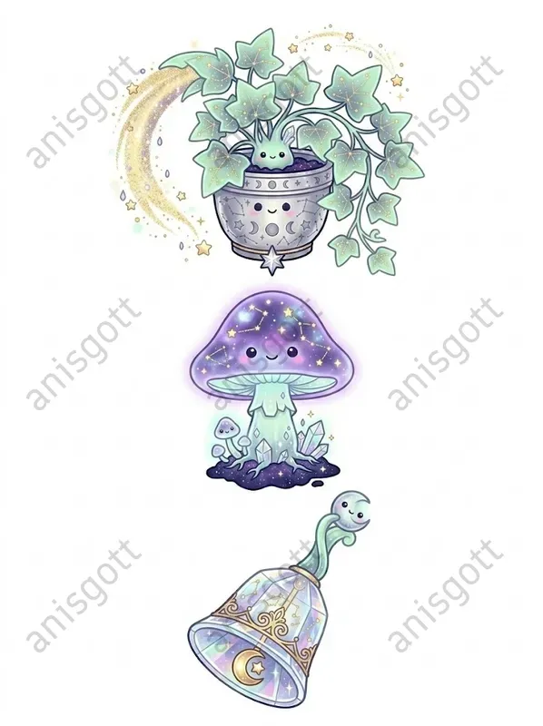 Cosmic Witch Greenhouse Kawaii Clipart