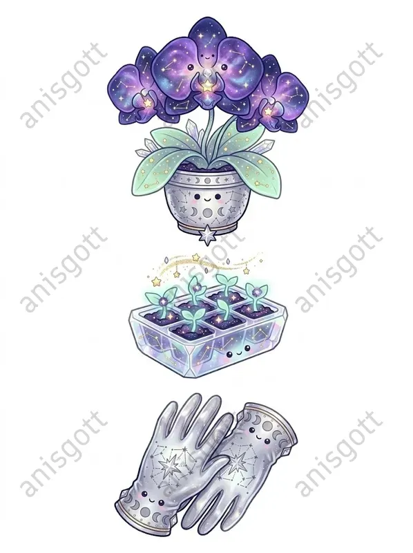 Cosmic Witch Greenhouse Kawaii Clipart
