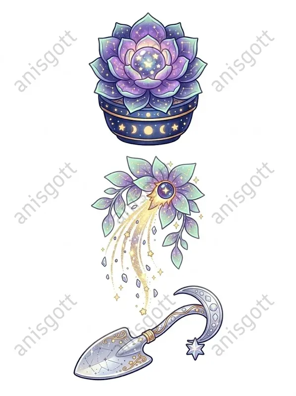 Cosmic Witch Greenhouse Kawaii Clipart