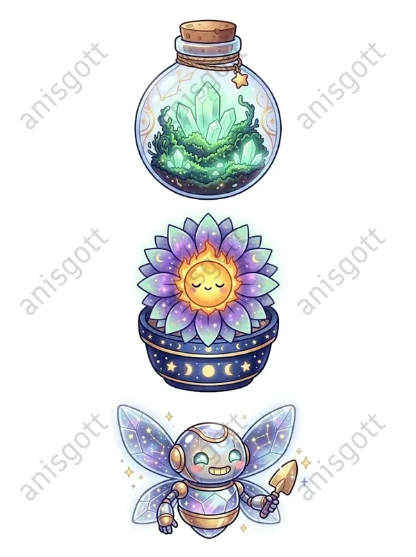 Cosmic Witch Greenhouse Kawaii Clipart