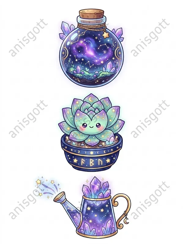 Cosmic Witch Greenhouse Kawaii Clipart