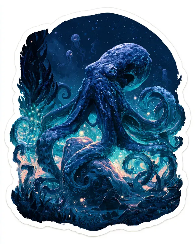 Surreal Cosmic Ocean Stickers