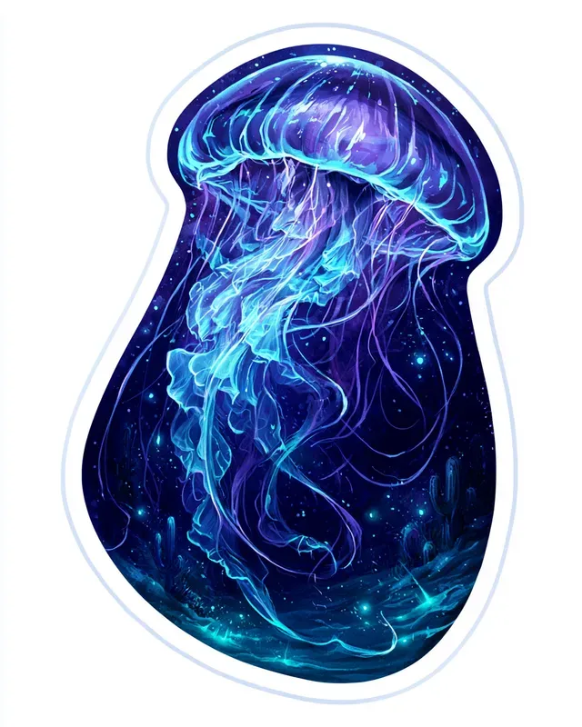 Surreal Cosmic Ocean Stickers