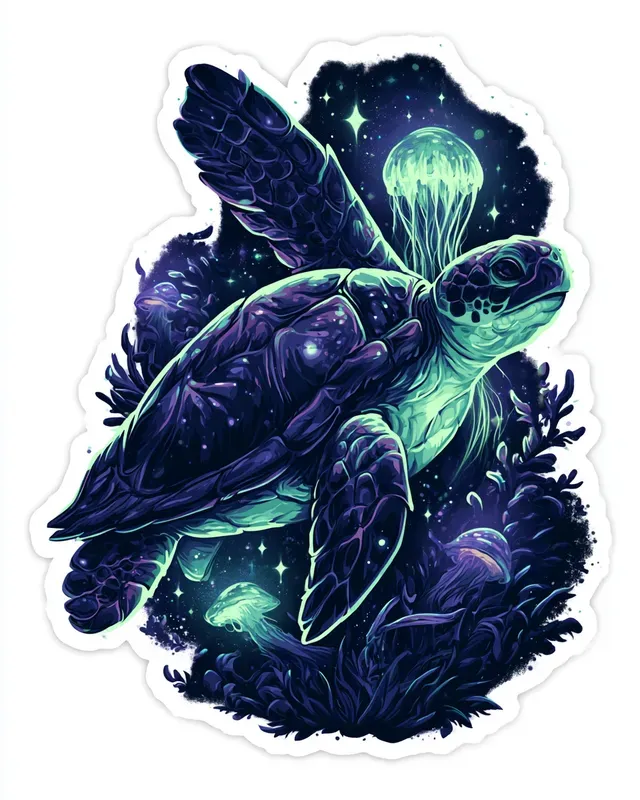 Surreal Cosmic Ocean Stickers