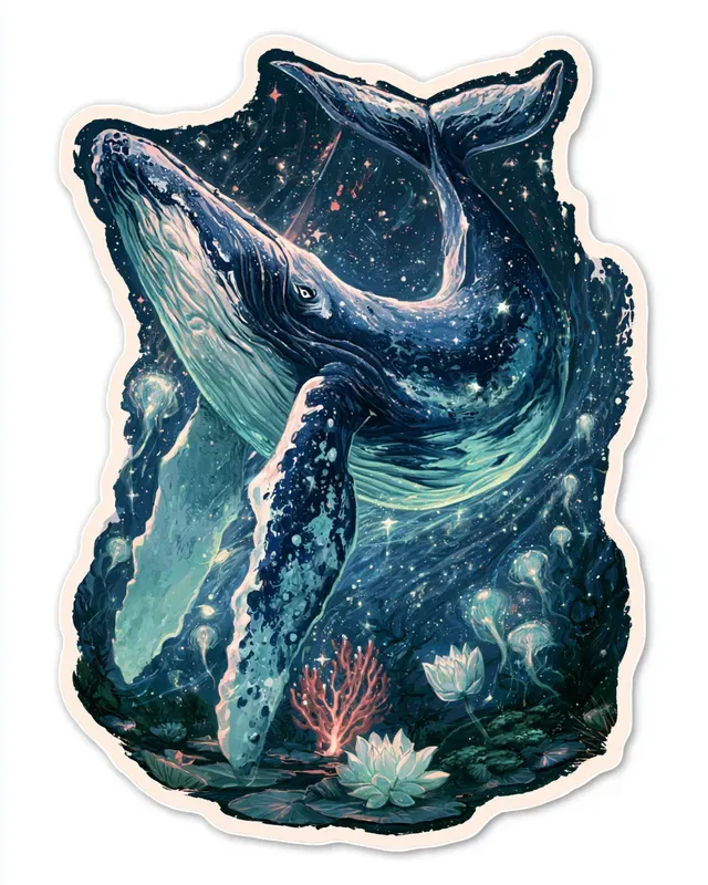 Surreal Cosmic Ocean Stickers