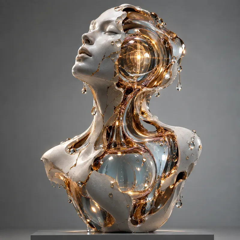 Surreal Cinematic Glass And Ceramic Sculptures