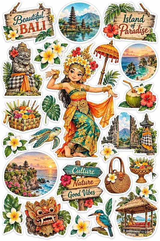 Rustic Watercolor Sticker Sheet Sets