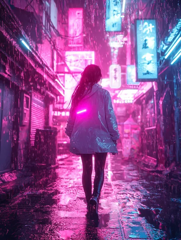 Cyberpunk Female Assassins In Neon City