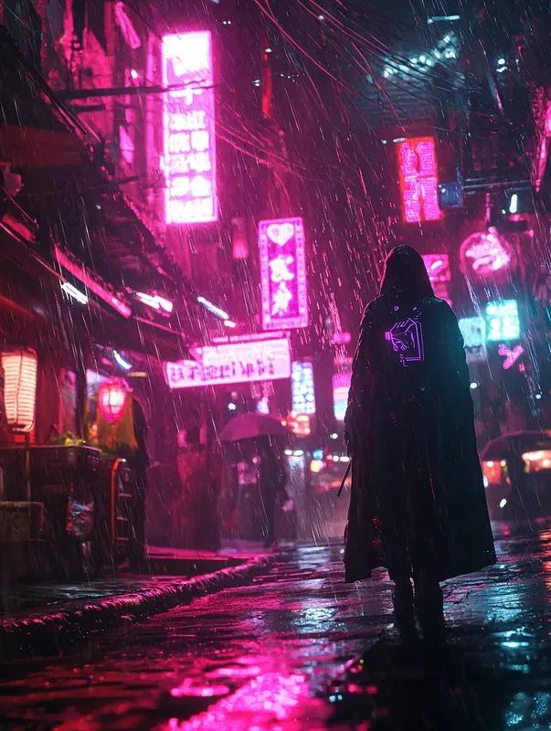 Cyberpunk Female Assassins In Neon City