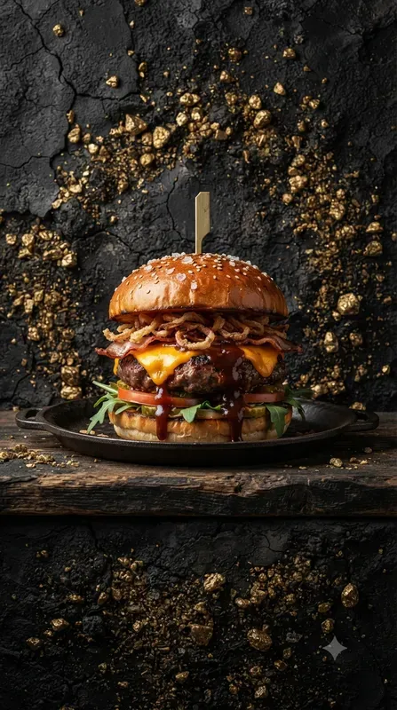 Rustic Charcoal Raw Gold Food Stages