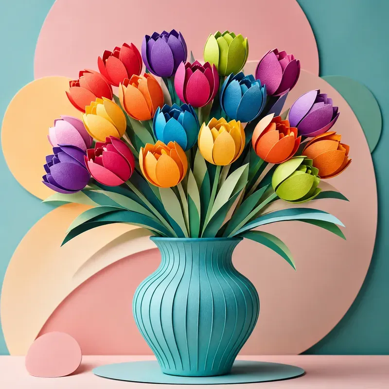 Papercut Floral Vase Collections