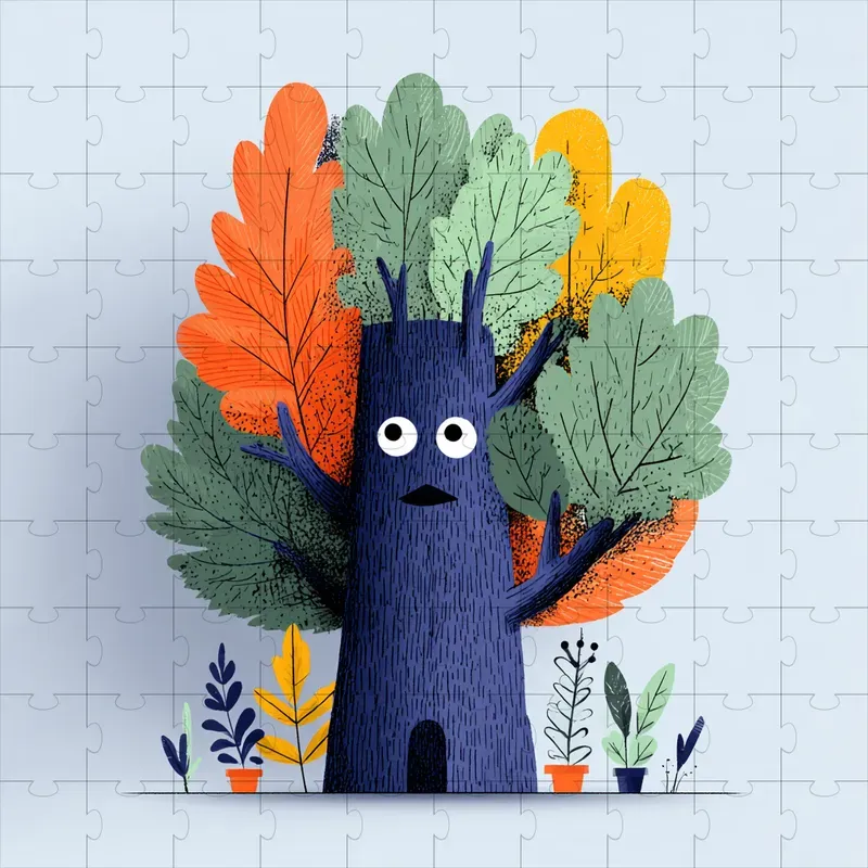 Flat Editorial Minimal Mascot Art