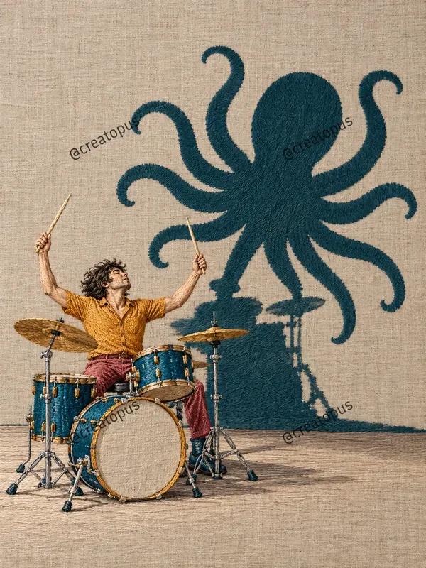 Surreal Embroidery Shadow Art Prints
