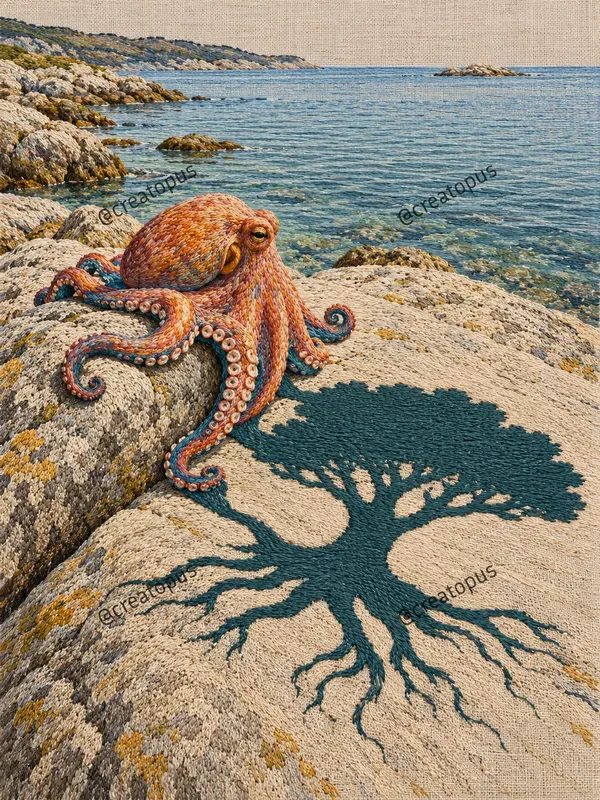 Surreal Embroidery Shadow Art Prints