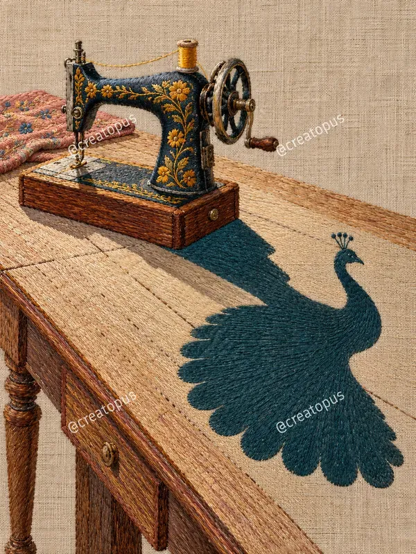 Surreal Embroidery Shadow Art Prints