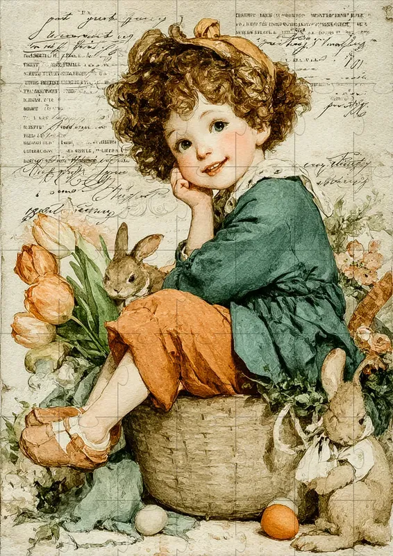 Vintage Easter Storybook Pages