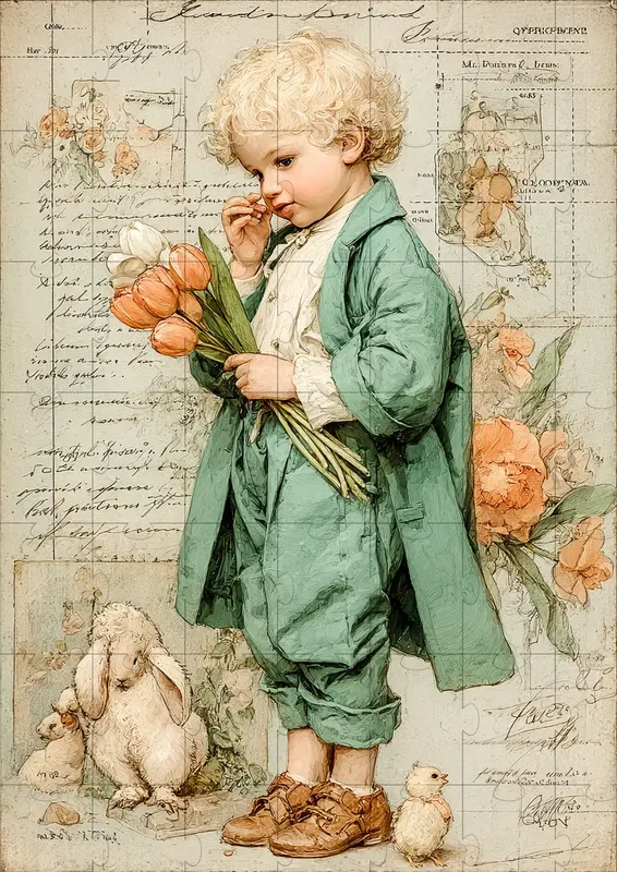 Vintage Easter Storybook Pages