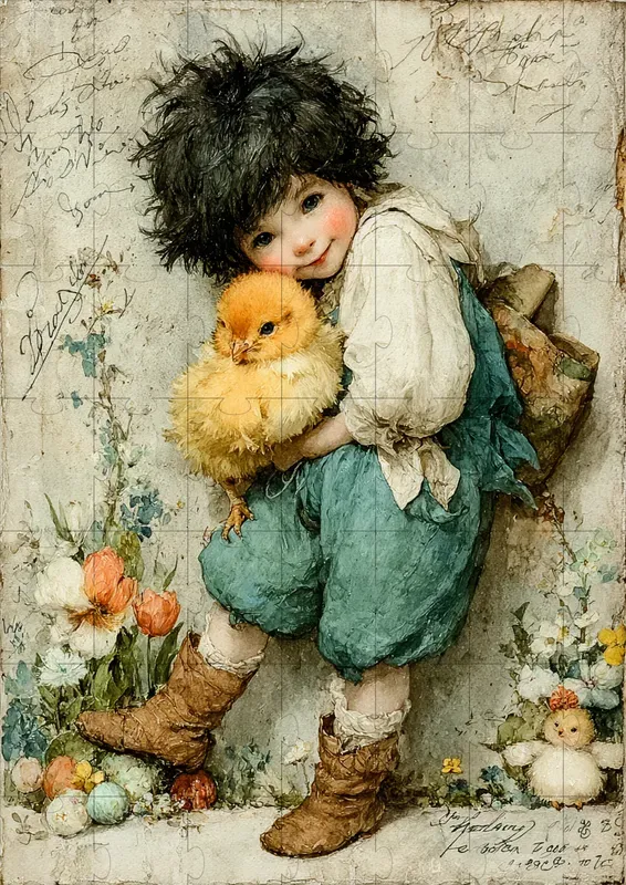 Vintage Easter Storybook Pages