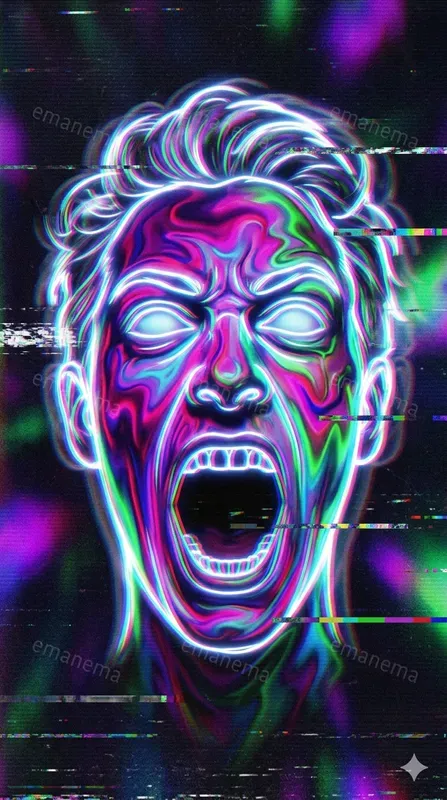 Psychedelic Neon Disturbed Illustrations