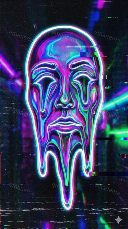 Psychedelic Neon Disturbed Illustrations