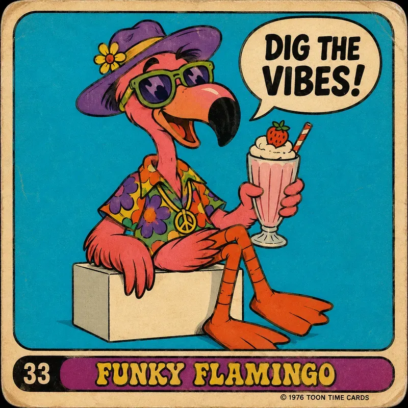 Retro Cool Cartoon Cards