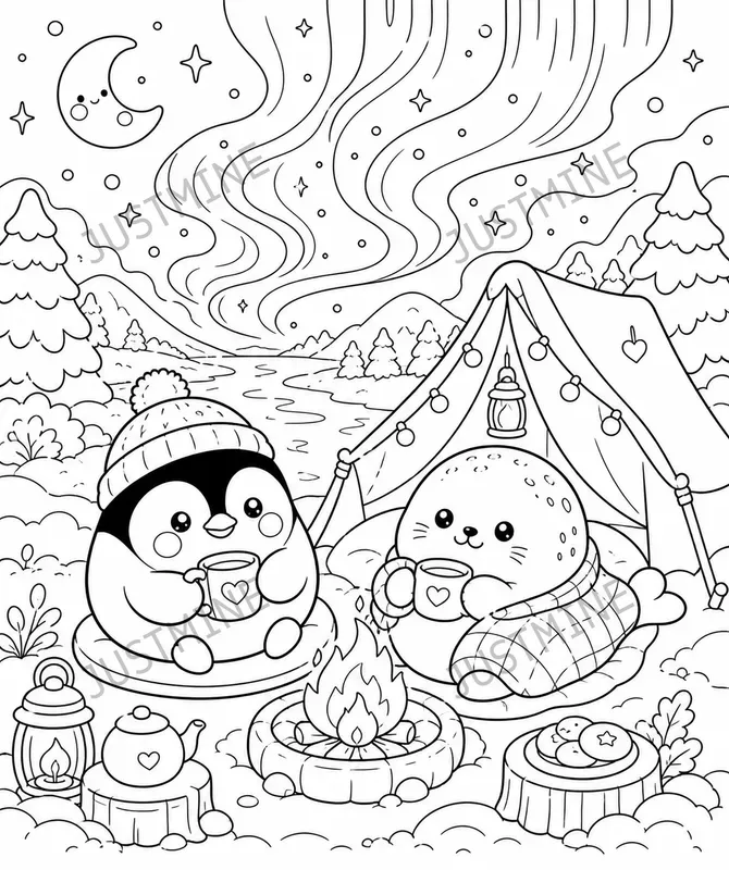 Cozy Camping Coloring Pages Kids