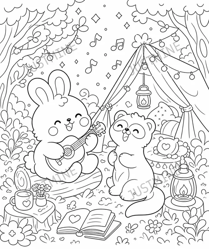 Cozy Camping Coloring Pages Kids