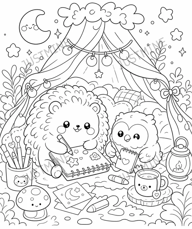 Cozy Camping Coloring Pages Kids