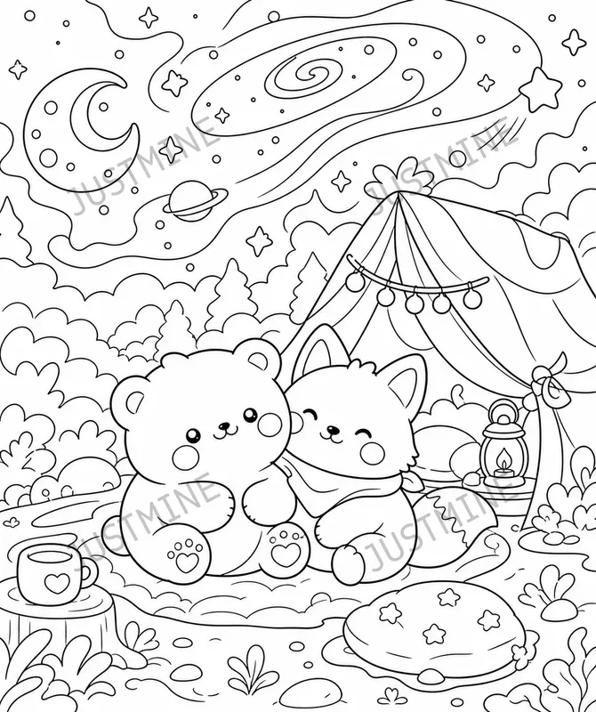 Cozy Camping Coloring Pages Kids