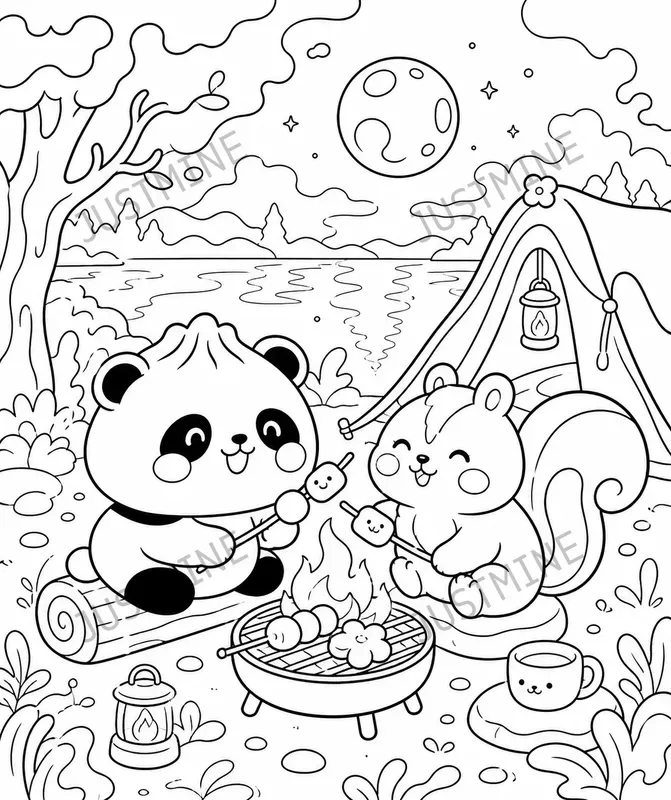 Cozy Camping Coloring Pages Kids