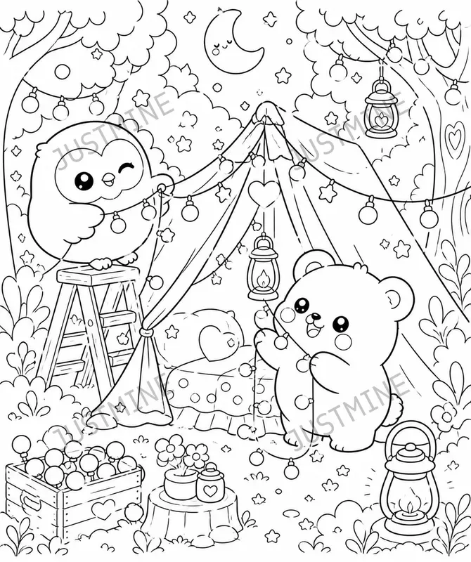 Cozy Camping Coloring Pages Kids